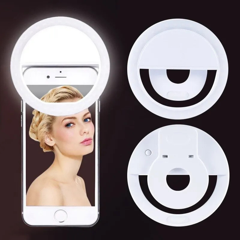 Photography Lighting Indoor - USB充電式LEDリングライト,電話クリップ,写真,ビデオ,iPhone, Samsung, Xiaomi用