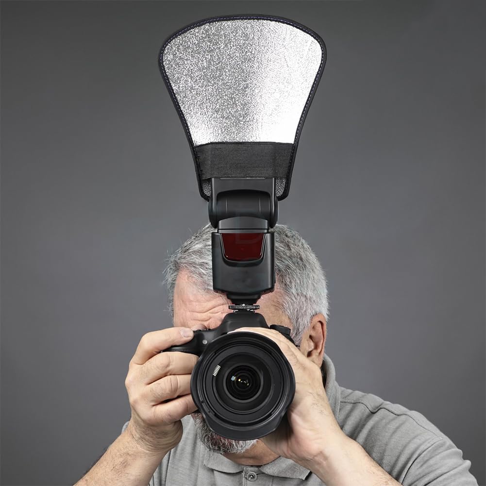 Photography Lightning - ユニバーサル 2-in-1 フラッシュディフューザー ソフトボックス フォトフラッシュライト シルバー/ホワイト