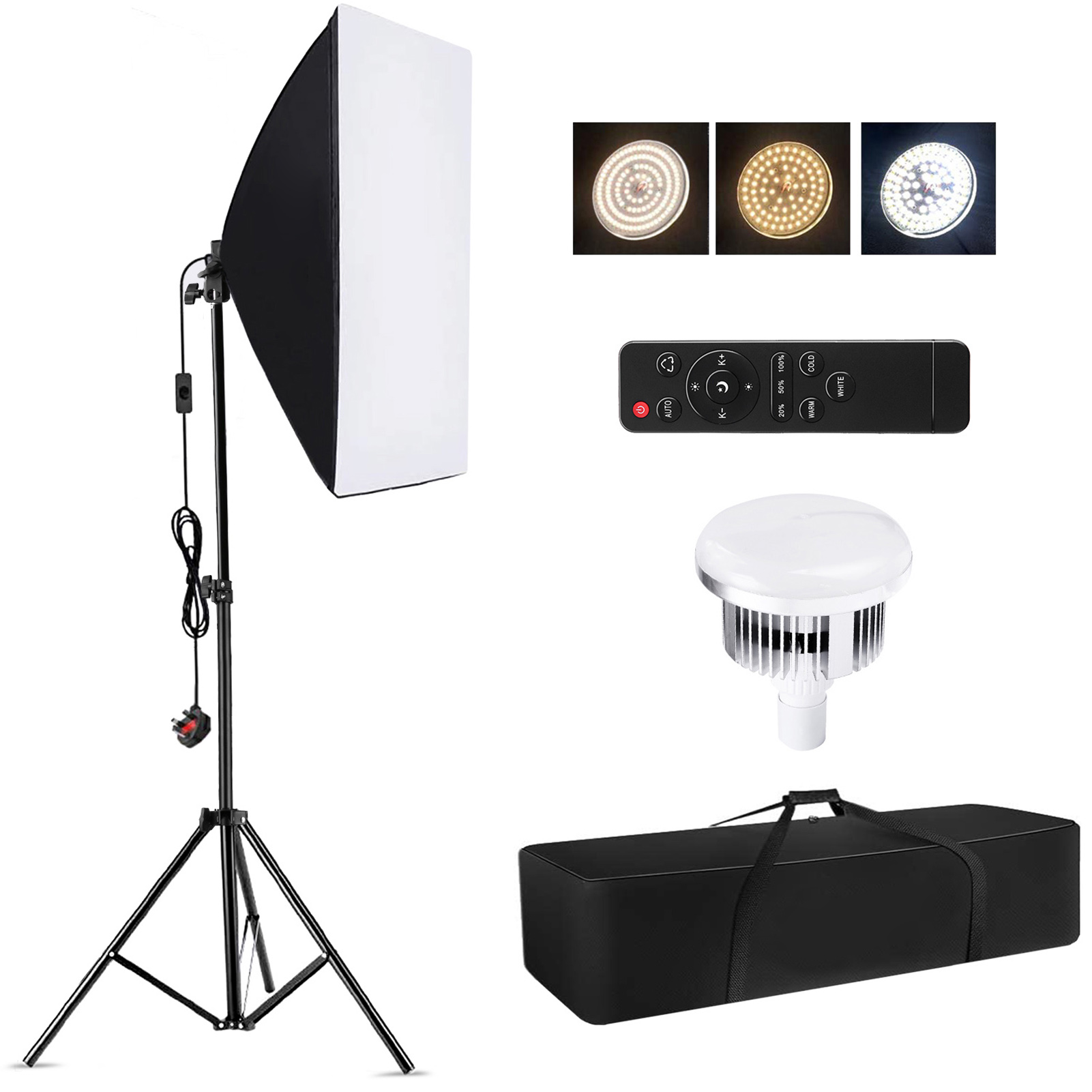 Photography Lighting Product - Camnoon Studio 写真撮影ライトキット ソフトボックス照明セット 85W 3000K-6000K