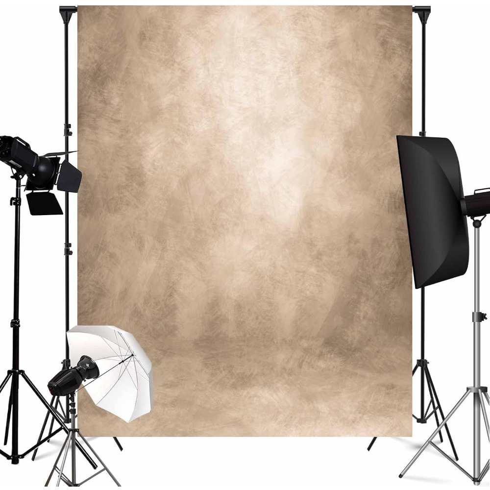 Photography Lighting For Headshots - ベージュの写真撮影用背景幕 クリーム色の背景幕 ヴィンテージ風ヘッドショットポートレート写真撮影用小道具 ブース背景 写真撮影スタジオライト