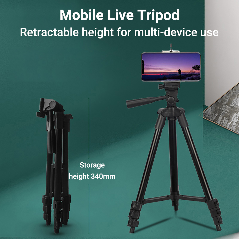Photography Lighting Essentials - 調整可能なアルミ製三脚スタンド、折りたたみ式カメラ＆スマホ三脚、パンチルトヘッド付き、デジタル一眼レフカメラ、スマートフォン、ライブストリーミング用