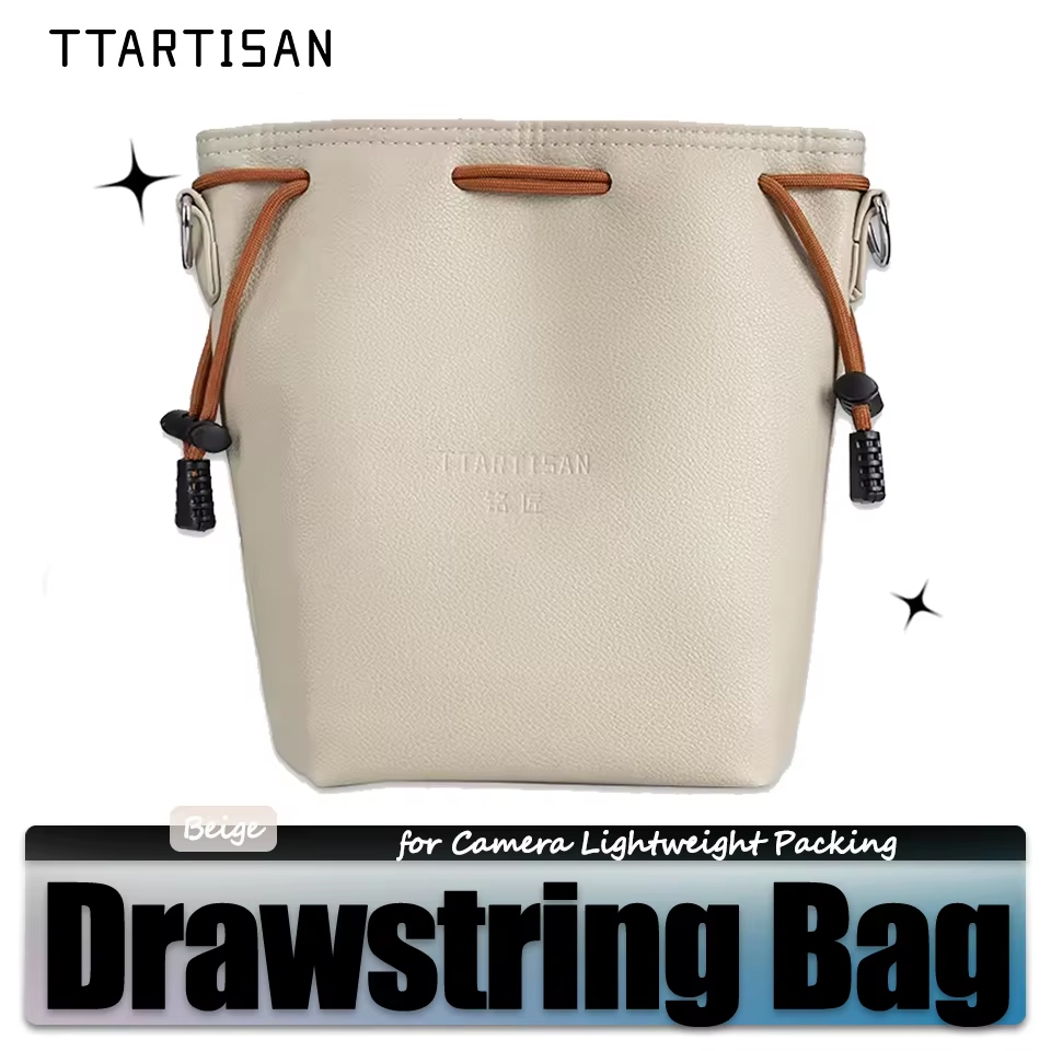 Photography Lighting Weight Bags - TTARTISAN ベージュの巾着バッグ カメラレンズ用 軽量パッキング トラベルアクセサリー 二重層保護付き