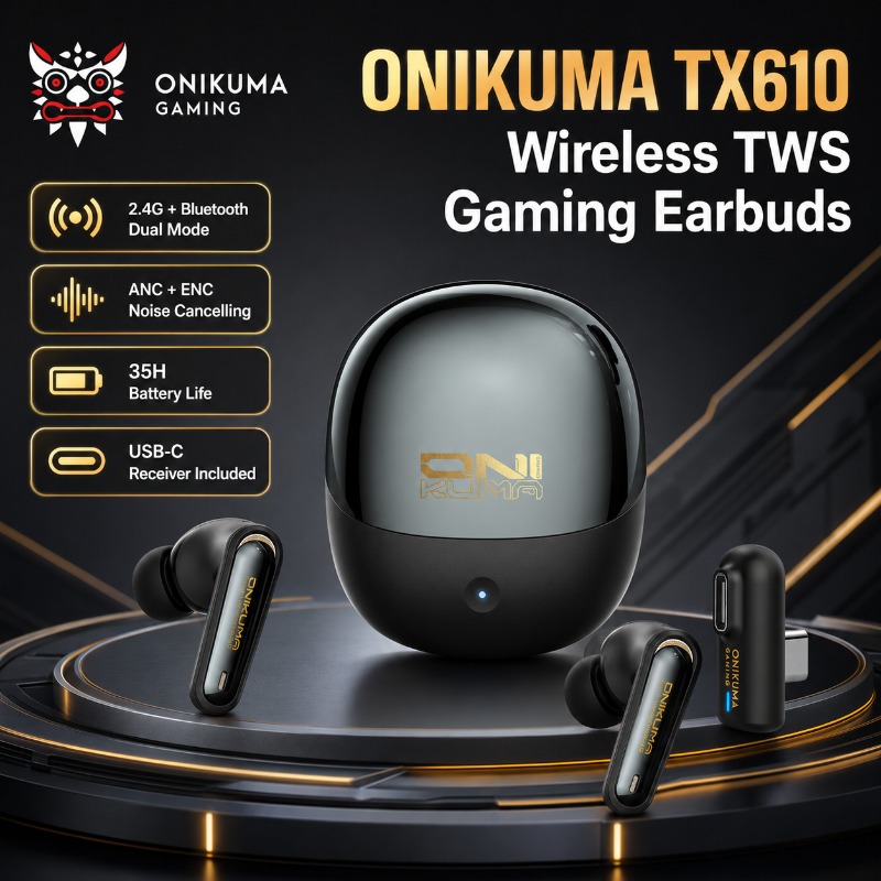 Photography Lightning - ONIKUMA TX610 ワイヤレスゲーミングイヤホン デュアルモード 2.4GHz Bluetooth