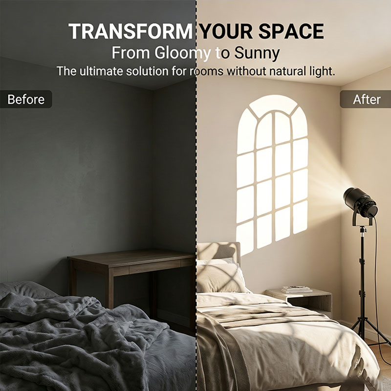 Photography Lighting And Background - 15W仮想窓投影ランプLED撮影ライト影背景寝室雰囲気ライト