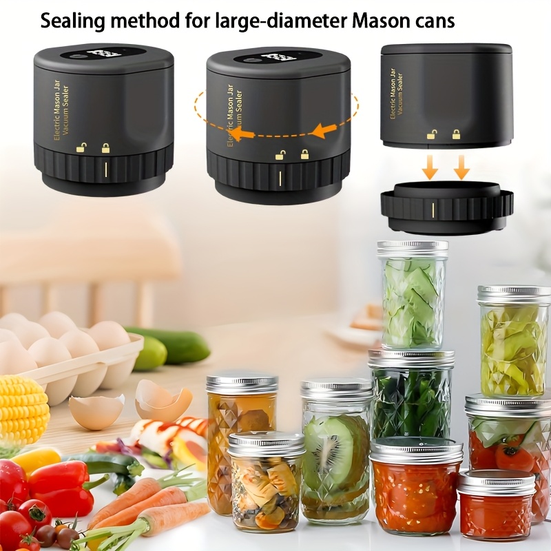 Photography Lighting For Food - フラッシュセール 電動真空メイソンジャー真空シーリングキット - シーリング蓋付き、広口メイソンジャーと通常口メイソンジャーに適しています、家庭用保存用食品真空シーラー。
