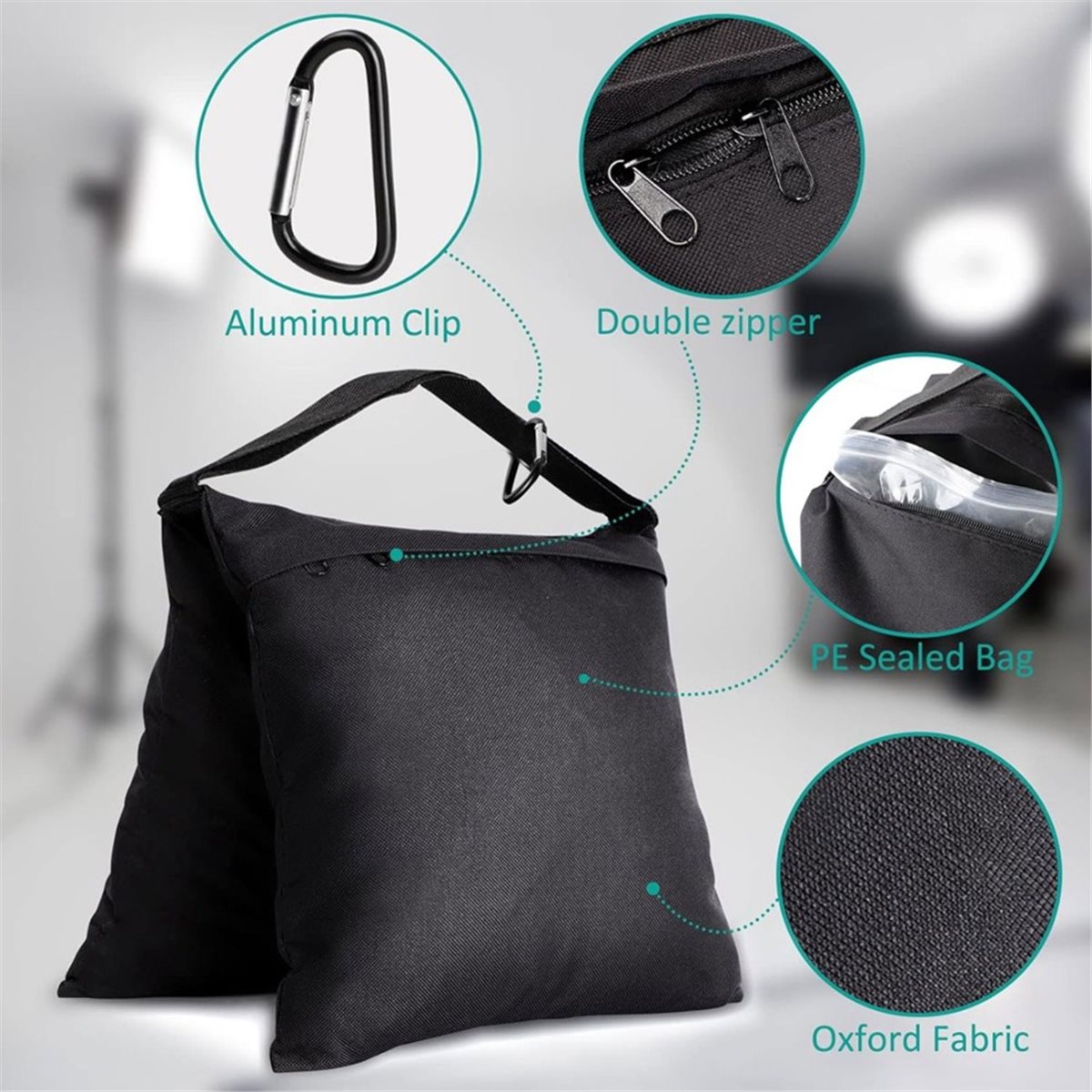Photography Lighting Weight Bags - 8パックのサンドバッグウェイトバッグ、ライトスタンド写真撮影用、ビデオサポート用、背景スタンド用サドルバッグ、釣り用椅子用