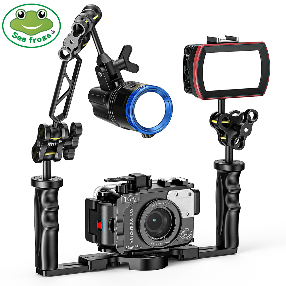 Photography Lighting Essentials - エッセンシャルダイビング写真機器アルミニウム合金デュアルボールジョイントアーム照明システム組み合わせアクセサリーランジアジャスタブル