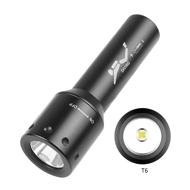 Lighting In Photography - 新しい T6 LED ダイビングトーチ長距離水中作業写真照明アルミ回転スイッチダイビングランプ