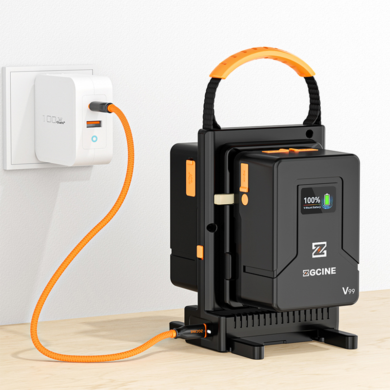 V Mount Battery - ZGCINE 100W V-Lockバッテリー充電器 Vマウント充電器 デュアルチャンネル急速充電 USB-C
