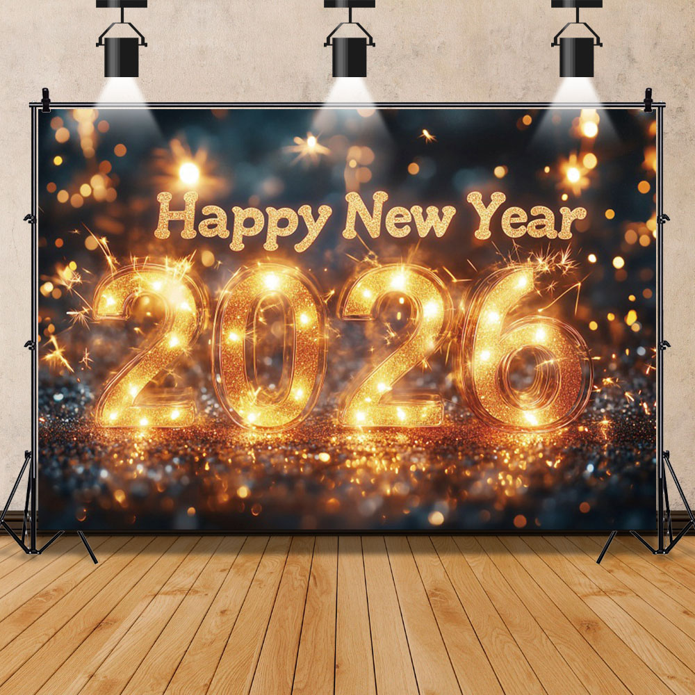 2026年新年テーマパーティー背景冬の雪クリスマス森林花火ラ - Photography Lighting And Background のレビューと価格