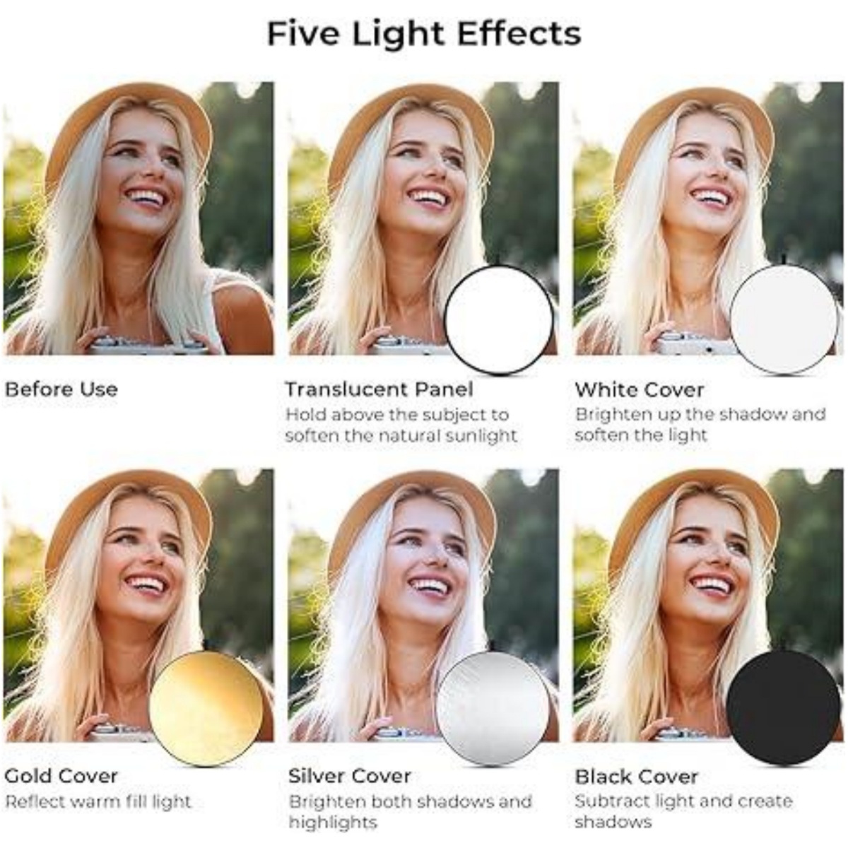 Huanyingbjb-ポータブル写真リフレクター,丸い折り - Photography Lighting For Outdoors のレビューと価格