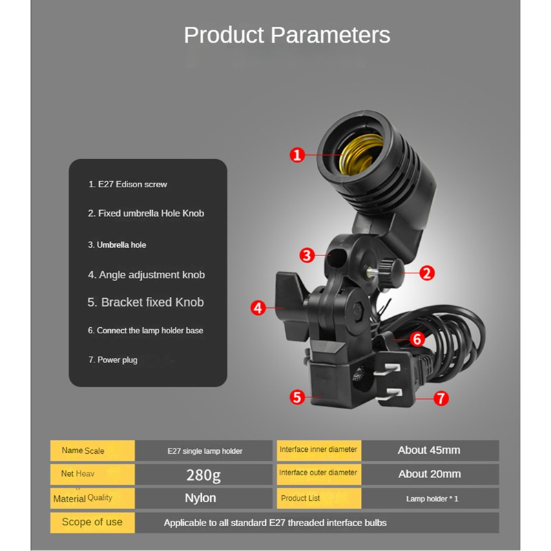 ライトランプフォトスタジオ E27 AC ソケット写真撮影  - Lighting In Photography のレビューと価格
