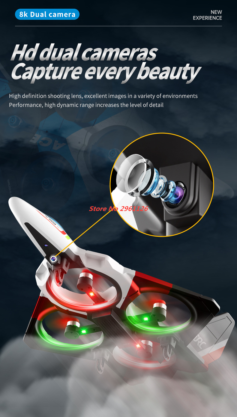 ミニフォームドローン 8K デュアルカメラ RC グライダー - Photography Lighting Beginners のレビューと価格