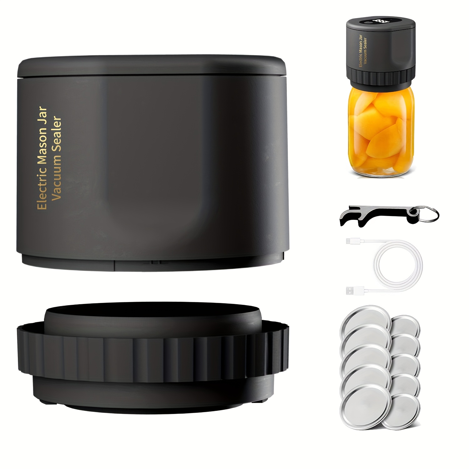 フラッシュセール 電動真空メイソンジャー真空シーリングキット - Photography Lighting For Food のレビューと価格