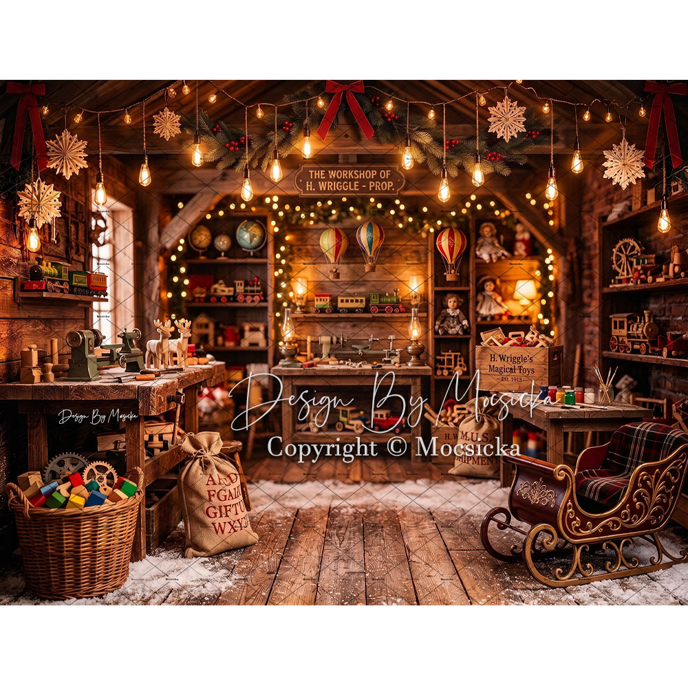 モクシカ サンタクロース おもちゃ工房 背景写真 クリスマス - Photography Lighting Workshops のレビューと価格