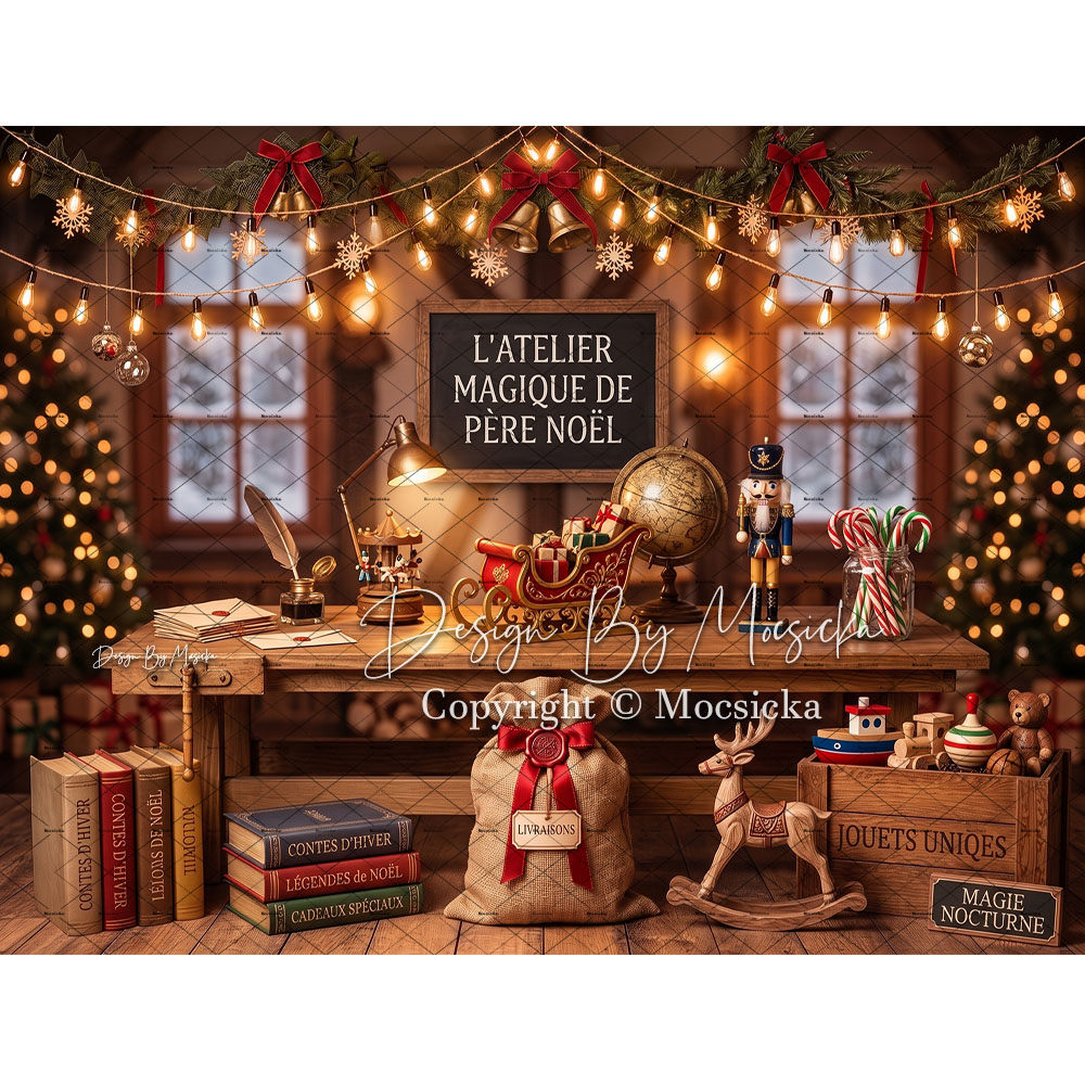 モクシカ サンタクロース おもちゃ工房 背景写真 クリスマス - Photography Lighting Workshops のレビューと価格