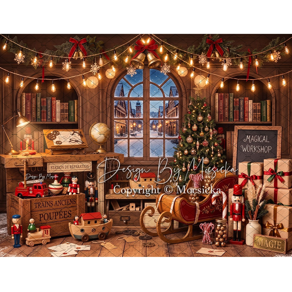モクシカ サンタクロース おもちゃ工房 背景写真 クリスマス - Photography Lighting Workshops のレビューと価格