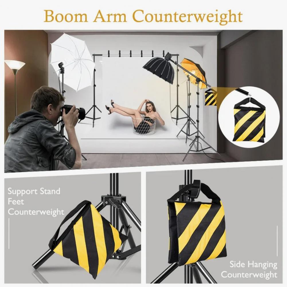 ストライプ柄写真撮影用サンドバッグ、ヘビーデューティー、空の - Photography Lighting Weight Bags のレビューと価格